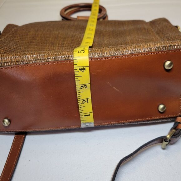 Patricia Nash Mariola Raffia Tote Bag in Tobacco Brown Woven Handbag Crossbody - Picture 13 of 13